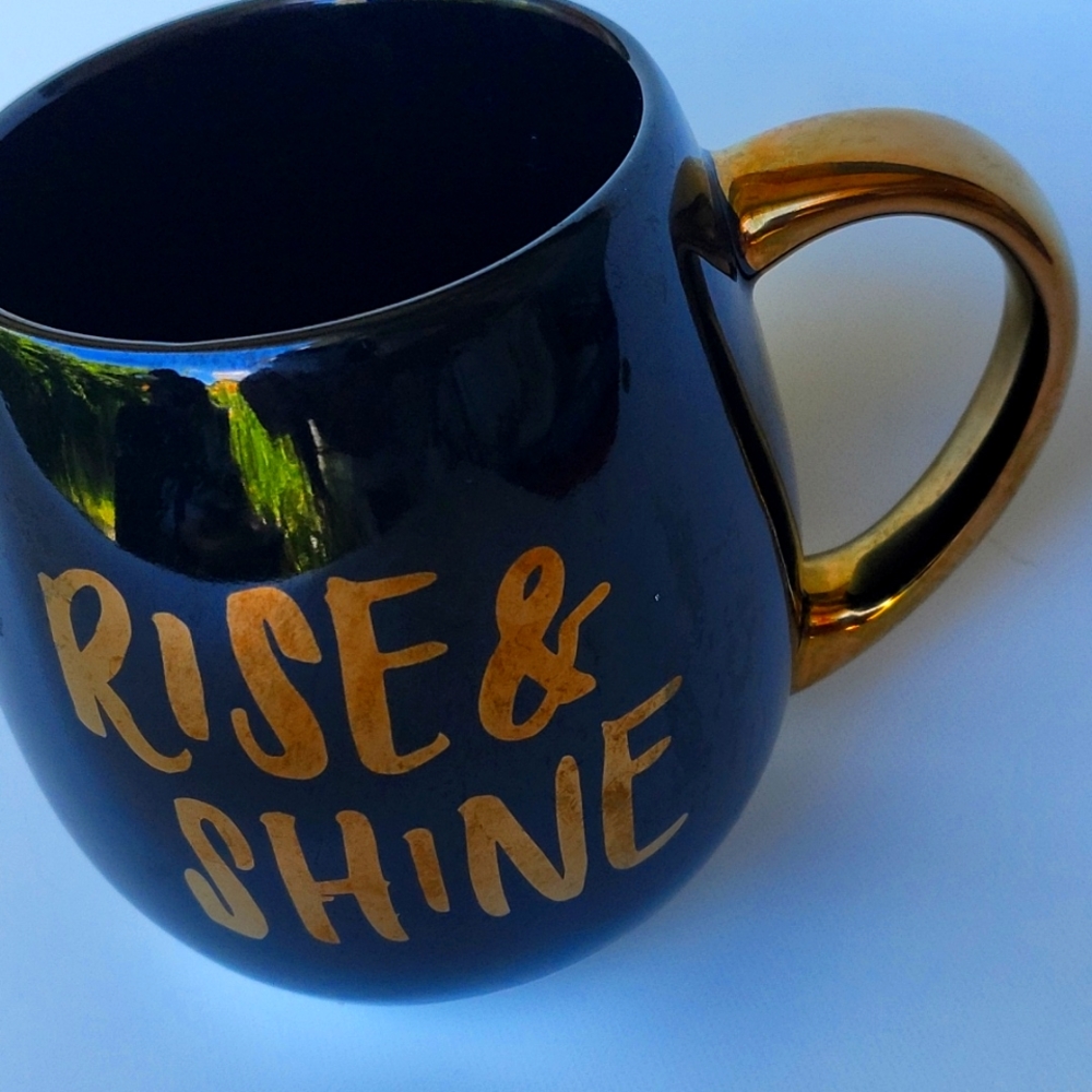 Rise And Shine Target Brand Mug Black And Gold